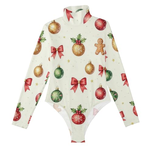 Camiseta manga larga salir mujer ambiente navideño top ajustado cuello alto