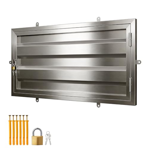 DRKSBesto 36 X 24 306 Stainless Steel Crawl Space Door Heavy Duty Stainless Steel Access Door with Lock and Key Thickened Crawl Access Panel Includes Installation Screws