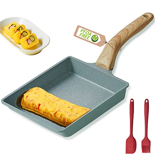 HAOTIAN-X Poêle Omelette Japonaise Tamagoyaki Avec Spatule Et Anneaux Oeufs Coeur Étoile