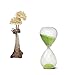 Hourglass, HoveBeaty Hand-Blown Sand Timer Set for Time Management 15 Minutes Durable Glass Construction (15 min, Green)