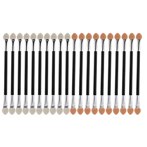 Frcolor アイシャドウチップ 使い捨て スポンジチップ ロングハンドル ダブル アイシャドウブラシ メイクブラシ 化粧ツール 30本セット