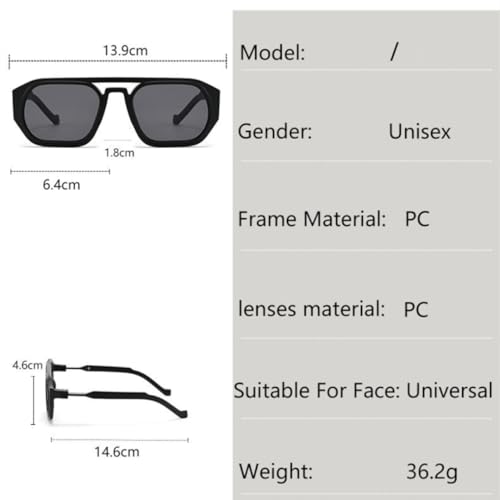 Lunettes de soleil rétro UV400 à double pont avec verres dégradés géométriques - 7