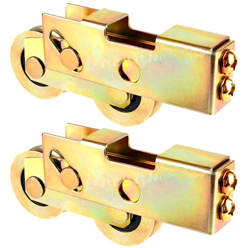 2Pcs Sliding Door Tandem Roller Heavy-Duty 1-1/4 Inch Sliding Door Tandem Roller Assembly Sliding Glass Door Rollers Replacement 120kg/265lbs Load Capacity for Sliding Glass Door Screen