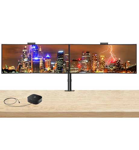 Image of HP Series 5 Pro 34-inch 534pm Curved 2K WQHD 1440P Conferencing Monitor, 2-Pack - Webcam, Mic, Speaker, DisplayPort, USB Hub, Daisy Chain Bundled with Desk Mount Stand & USB-C Multiport G5 Dock