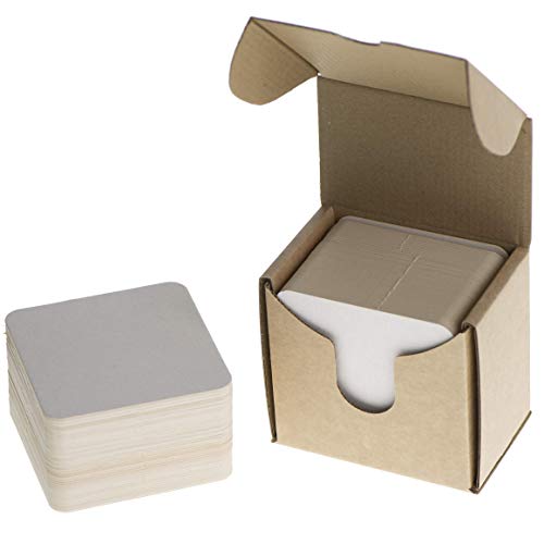 ZEZAZU 9 cm Quadrati Sottobicchieri Bianchi