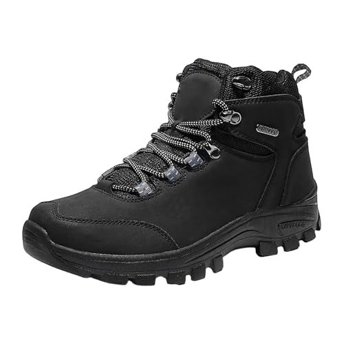 Zapatos de senderismo para hombre y mujer, impermeables, ligeros, antideslizantes, transpirables, botas de trekking, pies anchos, de piel, botas de senderismo para camping, tobillo, botas de montaña