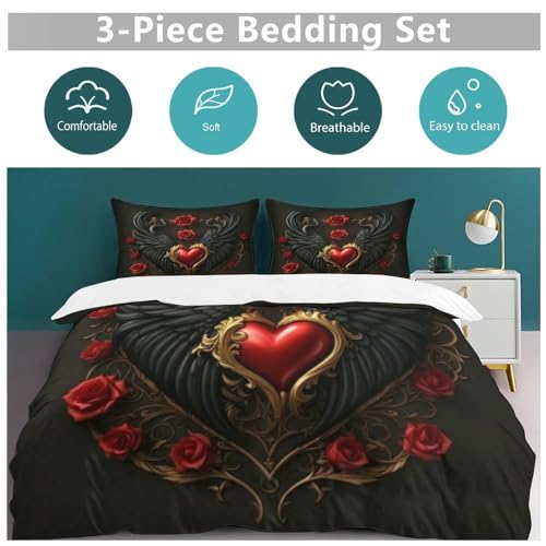 Parure de lit en microfibre douce et finitions premium King size - 4