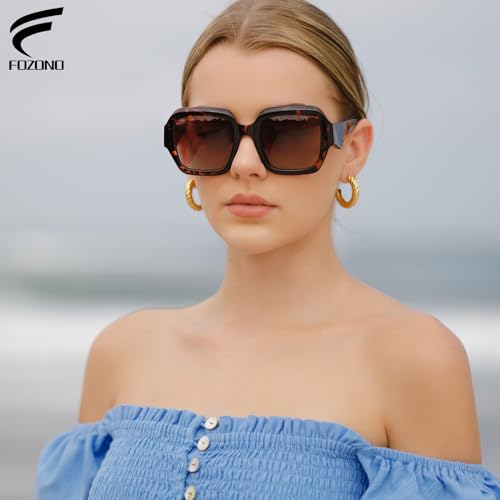 Image of Oversized Square Sunglasses for Women Trendy Polarized Sunglasses Retro Luxury big Large Sun Glasses UV400 FZN803
