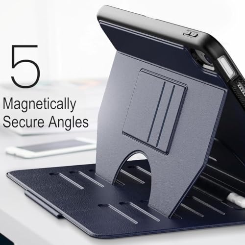 Image of ProElite Cover Case for Apple iPad (A16) 11th /10th Gen (2025 /2022) Case, Smart Magnetic Shockproof Protective Case with 5 Stable Stands with Pencil Holder for Apple iPad 11th /10th Gen, Dark Blue