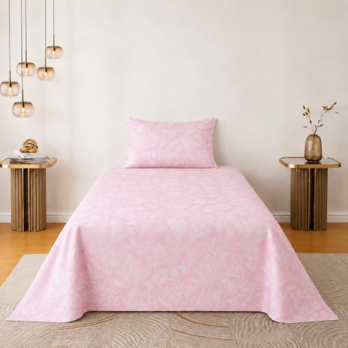 Image of Amazon Brand - Umi Elegant Printed Single Bedsheet 60x90 Inch | 100% Soft Cotton 160 TC | Single Bed Sheet with Pillow Cover 17X27