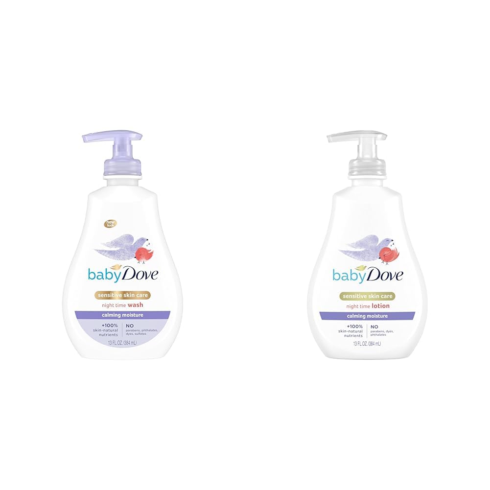 Baby DoveSensitive Skin Care Baby Wash Calming Moisture For a Calming Bath Wash Hypoallergenic & Sensitive Skin Care Baby Lotion For a Soothing Scented Lotion Calming Moisture