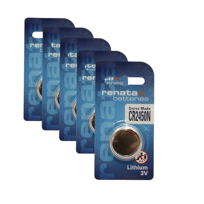 Compatible Battery for Renata 2450N Cr 2450 3V Swiss Made Lithium Battery Coin Cell (Silver) Blister (Pack of 5)-image-20