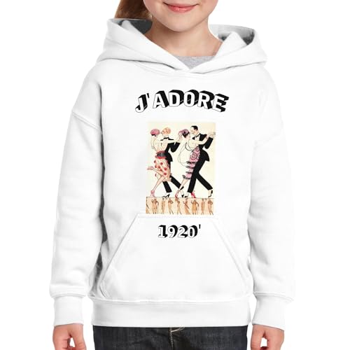 Sweat à capuche enfant J'adore 1920 vintage pull rétro art déco - 3