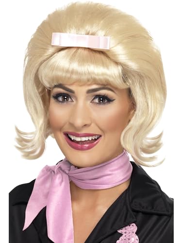 Perruque ruche blonde rétro style années 50 Smiffys avec ruban pour Halloween