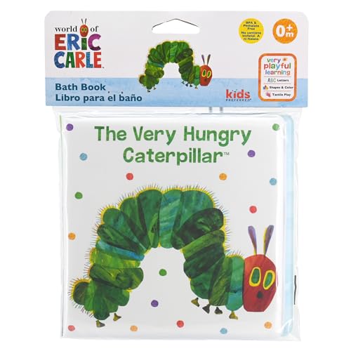 Image of Kids Preferred World of Eric Carle The Very Hungry Caterpillar 6 Inch Vinyl Bath Book Bath Tub Toy Perfect for Water Play and Learning for Ages 18 Months and Up