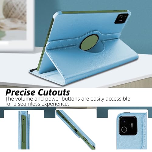 Image of TGK 360 Degree Rotating Flip Cover Case for Xiaomi Mi Pad 8 /8 Pro /Mi Pad 7 /7 Pro 11.2 inch Tablet (Sky Blue)