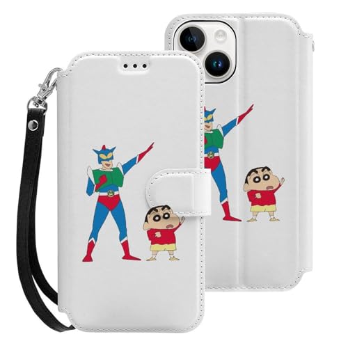 クレヨンしんちゃん iPhone15用ケース 手帳型 スマホケース アイホン15用 財布型カバー カードポケット スタンド機能 誕生日ギフト 人気 男女兼用