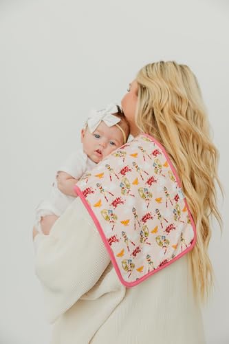 Image of Copper Pearl Premium Baby Burp Cloths - 3-Pack Large Cotton Burp Cloths, Extra Soft Spit Up Rags with 3 Absorbent Layers, Perfect for Baby Girl Gifts (21 inch x 10 inch Size, Wonder Woman Set)