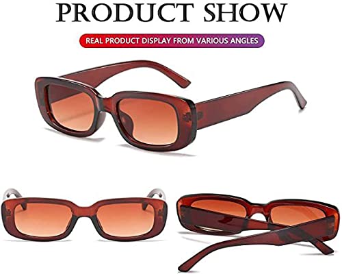 Image of Rectangle Sunglasses for Women Retro Driving Glasses 90's Vintage Fashion Narrow Square Frame UV400 Protection
