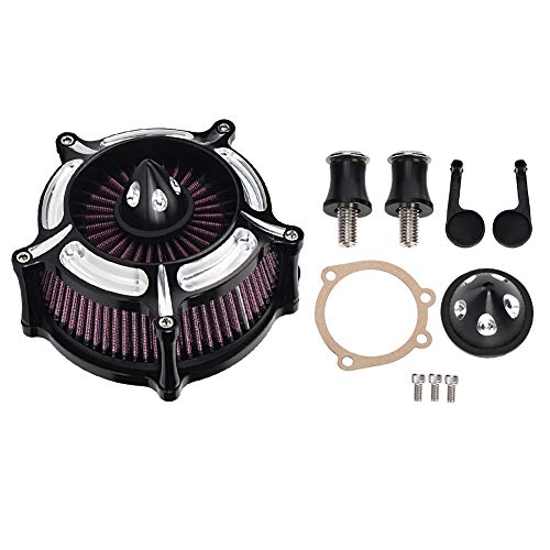 XTevu Filtre d'admission d'air de turbine à quatre trous, accessoire de modification de moto, kit...