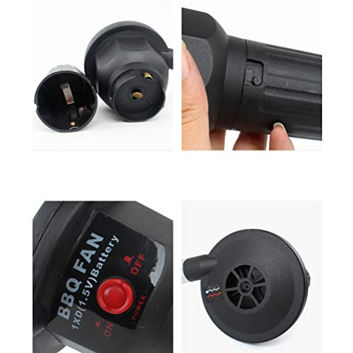 Ventilador portátil LIOOBO soprador de fogo movido a bateria para churrasqueira, ventilador de ar pa