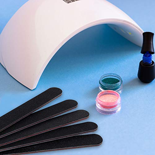 Foto von 10 Stücke Nagelfeilen Set Doppelseitige 100/ 180 Körnung Schmirgelbrett Nagelpuffer Feile Fingernagel Feilen Maniküre Werkzeuge für Zuhause und Salon Nagelpflege und Styling , Schwarz