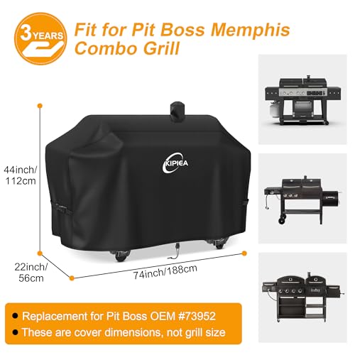 Image of Kipiea Grill Cover for Pit Boss Memphis, 600D Waterproof Smoker Cover