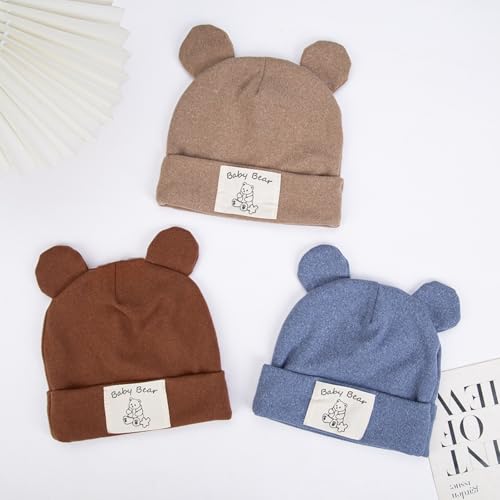 KIDOCHEESE Toddler Beanie Baby Boy Infant Kids Beanie Bear Ears Hats Warm Autumn Winter Caps4