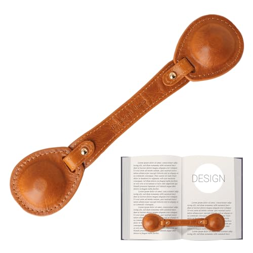 Image of Leather Weighted Book Page Holder for Women Men, Book Weight Page Holder for Book Lovers, Book Accessories Gift for Reading Lovers (Brown)