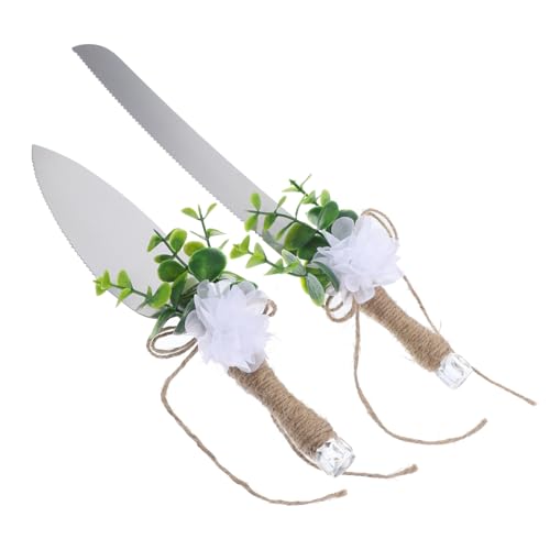 CIYODO Essential Cake Knife Spatula Set Stainless Steel Plastic Handle Non-slip Perfect for Baking Decorating and Serving