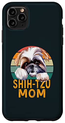 Shih Tzu Dog Mom, rétro, Vintage, drôle, pour Les Amoureux des Chiens Coque pour iPhone 11 Pro Max