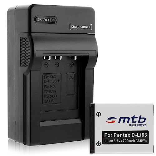 Batterie + Chargeur (Auto/Secteur) pour Pentax D-Li63, D-Li108 / Optio L40 M30 M40 T30 V10 W30...v. liste