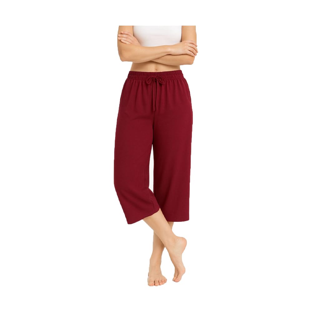 Womens Wide Leg Capris, 3/4th Capri With Loosefit Single Pack-picture-18