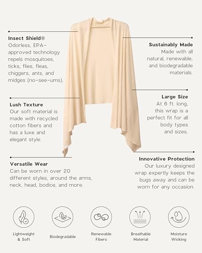 Essential Wrap with Insect Shield® in Soft Recycled Cotton Repels Mosquitoes, Ticks, Flies, Fleas, Ants & More3