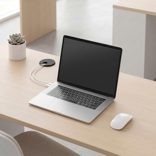 Andibro 6 unidades de pasacables para escritorio de 1,5 pulgadas, cubierta de orificio para cables de plástico para gestión de cables en mesas de computadora y estaciones de trabajo de oficina miniatura 7
