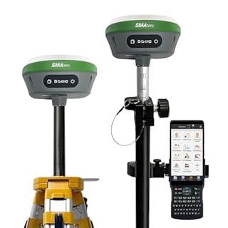 SMA26 Plus RTK GNSS GPS Surveying Equipment with IMU Rover & Base with Survey Software, Tilt Compensation, PPK,PPP technology,IP67 Waterproof, BT/WiFi,Ideal for Land, Construction(Exclude Tripod&Pole)