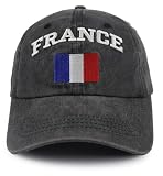 Soccer Mom Hat, France Flag Baseball Cap, Adjustable Embroidery Soccer Balls France Hat, Christmas Father's Day Birthday Gifts for Aunt Teacher Coach Black
