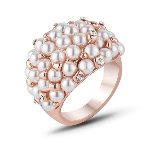 Anneau de diamant bague vintage bijoux femmes hommes perlé