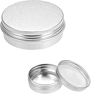 EuisdanAA 12 paczek 2 uncje okrągłe puszki aluminiowe puszka zakręcana metalowe wieczka pojemniki na balsam do ust, rzemiosło, kosmetyki, świece, cukierki, 60 ml(Paquete de 12 latas redondas de alum