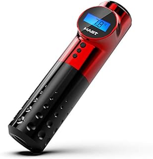 Mast Archer Wireless Tattoo Machine Rotary Pen Style Supply Coreless Motor 2,000mAh Battery Power (3.5mm Stroke Red)