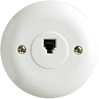 AUDIOVOX TP248WHN Round Wall Phone Jack, White