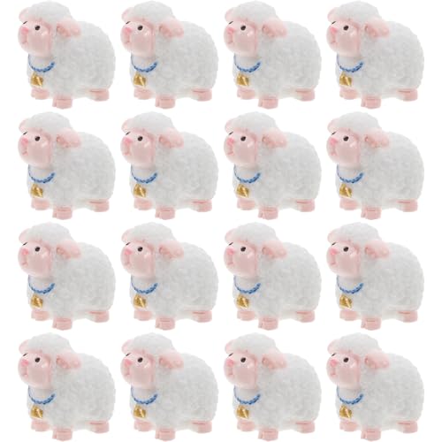 LOGOFUN 36PCS Miniature Sheep Figurines Mini Lambs Tiny Resin Sheep Statue for DIY Micro Landscape Home Garden Terrarium Decor