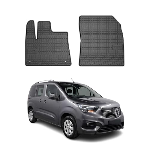 Tapis de Sol Opel Combo E contre l'Humidité : Protection Caoutchouc Noir Imperméable Facile à Laver