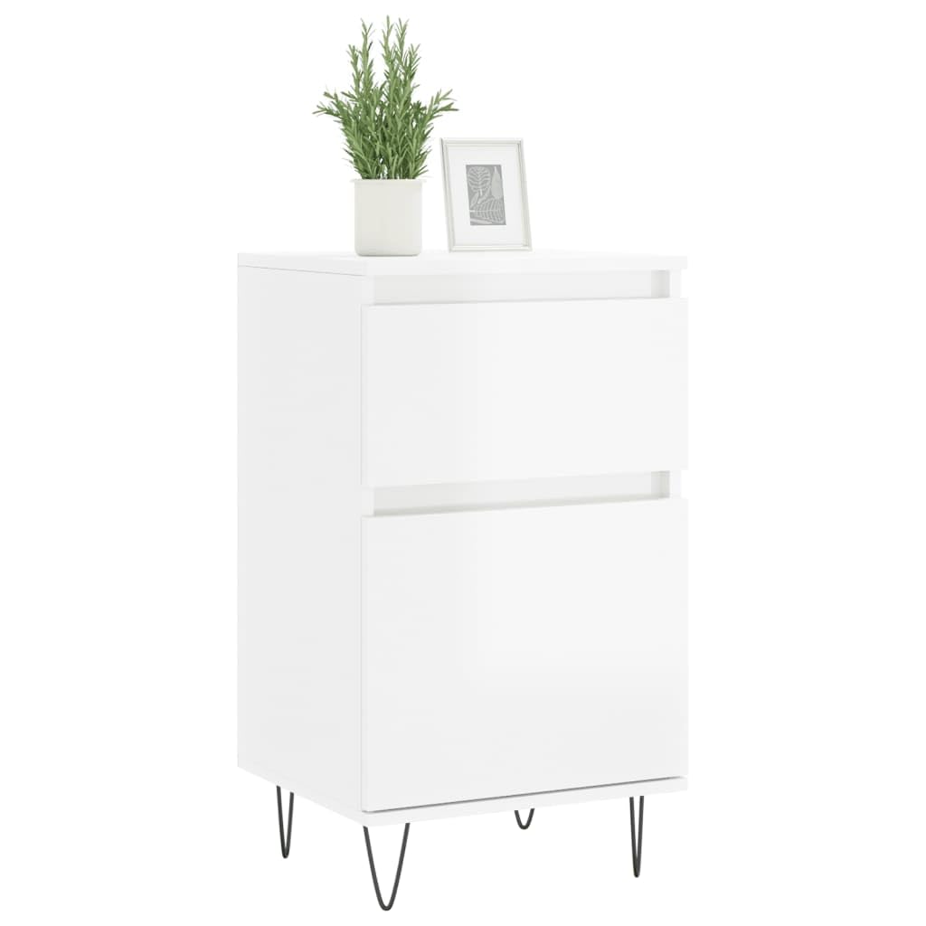 Zestaw 2 komody o wysokim połysku, 40 x 35 x 70 cm, materiał drewnopochodny, nowoczesna komoda z miejscem do przechowywania do salonu, kuchni, korytarza, uniwersalna szafka do przechowywania