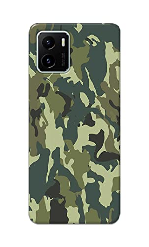 Image of Printed Hard Back Cover Case for Vivo Y15S | Vivo Y15C | Vivo Y15A Back Cover (Green Army Camouflage) -1803