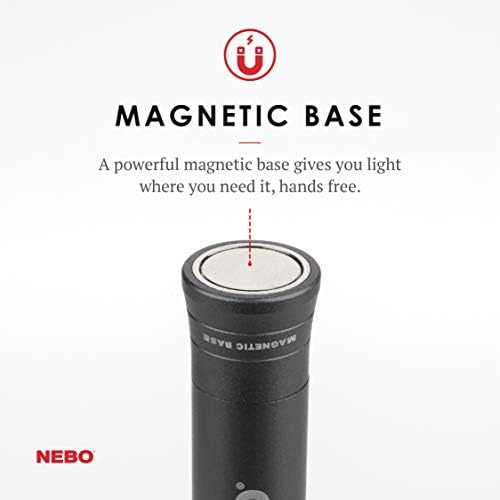 NEBO NE6737 Big Larry 2 Pocket Work Light - Powerful LED Pen Inspection Flash Light, Black Torch