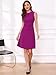 Allegra K Women's Work Dress Round Neck Solid Color Sleeveless A-Line Casual Office Dresses Medium Fuchsia