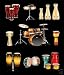 Assorted Drums Polar Fleece Throw Blanket 50x60