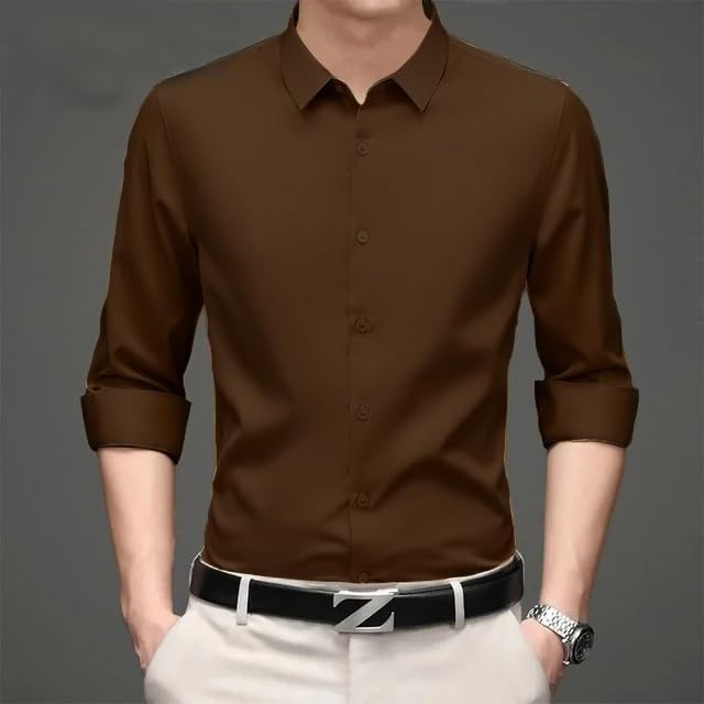 Image of CVC Mens Satin Regular Fit Formal Shirt.