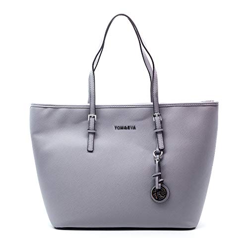 Flora&Co 6228 - Bolso de mano para mujer, elegante, grande, para oficina, escuela, color Gris, talla Einheitsgröße